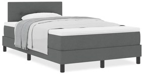 vidaXL Κρεβάτι box spring με στρώμα Σκούρο Γκρι 120 x 190 cm ύφασμα