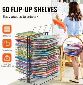 VEVOR Art Drying Rack 50 Removable Shelves Painting Drying Rack for Classroom