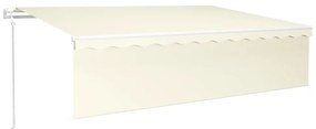 vidaXL Τέντα Αυτόματη με Σκίαστρο/LED/Αισθητήρα Ανέμου Κρεμ 6 x 3 μ.