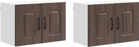 vidaXL Πάνελ πλυντηρίου πιάτων Kalmar 2 pcs Καφέ δρυς