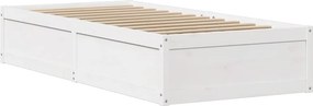 vidaXL Πλαίσιο Κρεβατιού Κεφαλάρι Λευκό 75x190εκ. Μασίφ Πεύκο