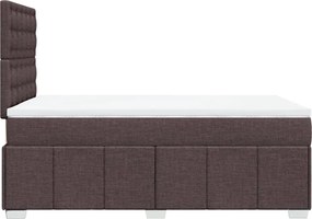 vidaXL Κρεβάτι Boxspring με Στρώμα Σκούρο Καφέ 120x200 εκ. Υφασμάτινο