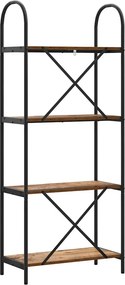vidaXL Ράφι Βιβλίων 4 επιπέδων 60 x 30 x 146 εκ Επεξεργασμένο ξύλο