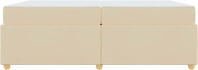 vidaXL Σκελετός Κρεβατιού με στρώμα Κρεμ 200 x 200 cm ύφασμα