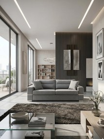 Καναπές Φένια Τριθέσιος-230φ 90β εκ.-Γκρι Anoixto