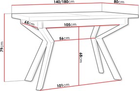 Επεκτεινόμενο τραπέζι Ikonic II-Leuko-Mauro