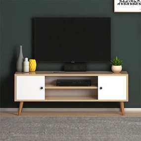 Έπιπλο τηλεόρασης Parma Megapap μελαμίνης χρώμα white - oak 120x30x40εκ. - Μελαμίνη - GP022-0071,1