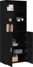 vidaXL Highboard Μαύρη Δρυς 70 x 42,5 x 185 εκ Επεξεργασμένο Ξύλο