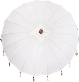 vidaXL Μπαλινέζικη ομπρέλα με βάση Κρεμ 185 x 185 x 260 εκ Βαμβάκι