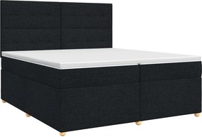 vidaXL Κρεβάτι box spring με στρώμα Μαύρο 200 x 200 cm Ύφασμα