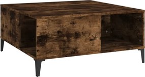 vidaXL Τραπεζάκι Σαλονιού Καπνιστή Δρυς 80x80x36,5εκ. Επεξεργασμ. Ξύλο