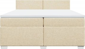 vidaXL Κρεβάτι Boxspring με Στρώμα Κρεμ 200x200 εκ. Υφασμάτινο