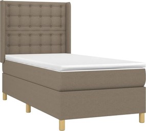 vidaXL Κρεβάτι Boxspring με Στρώμα Taupe 80x200 εκ. Υφασμάτινο