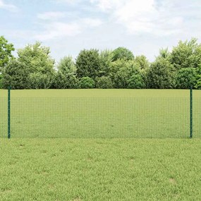 vidaXL Συρματόπλεγμα με Στυλίς 25 x 0,5 m Γαλβανισμένος Χάλυβας Δίχτυ