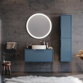 Martin Hole 85 Blue  MDF - Πάγκος με Νιπτήρα &amp; Καθρέπτη