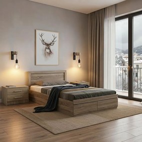 Σετ Κρεβατοκάμαρας Olympus Sonoma με Κρεβάτι 100x200εκ Σετ 2τεμ 105x205x80 εκ.