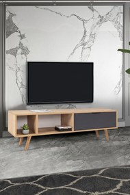 Έπιπλο Τηλεόρασης Sapphire Δρυς / Ανθρακί REFLO 160x35x18