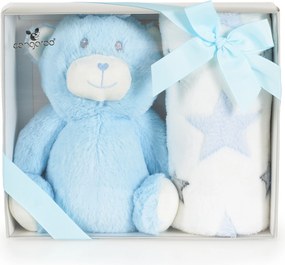 Baby blanket 90/75 cm with toy Blue bear