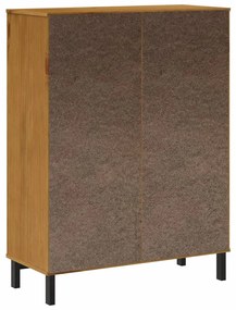 vidaXL Συρταριέρα FLAM 92x40x122,5εκ Μασίφ Ξύλο Πεύκο με Γυάλινη Πόρτα