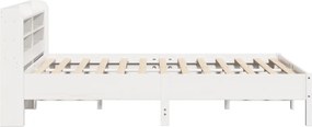 vidaXL Σκελετός Κρεβ. Χωρίς Στρώμα Λευκό 135x190 εκ Μασίφ Πεύκο