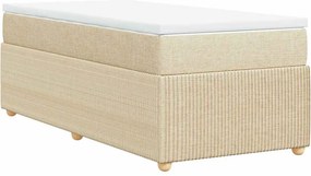 vidaXL Κρεβάτι Boxspring με Στρώμα Κρεμ 80 x 200 εκ. Υφασμάτινο