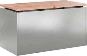 vidaXL Παγκάκι κήπου Ασημί 80 x 40 x 43 εκ Γαλβανισμένος χάλυβας