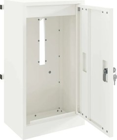 vidaXL γραμματοκιβώτιο με αποθήκευση Λευκό 30 x 20 x 55 εκ. Ατσάλι