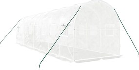 vidaXL Θερμοκήπιο με Ατσάλινο Πλαίσιο Λευκό 16 μ² 8 x 2 x 2 μ.