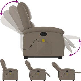 vidaXL Πολυθρόνα Μασάζ Ηλεκ.Ανακλινόμενη με Ανύψωση Συνθ. Δέρμα