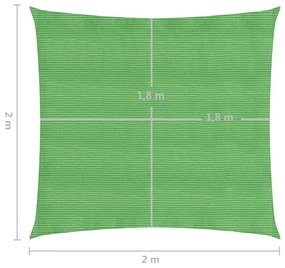 311272 Sunshade Sail 160 g/m² Light Green 2x2 m HDPE - Πράσινο