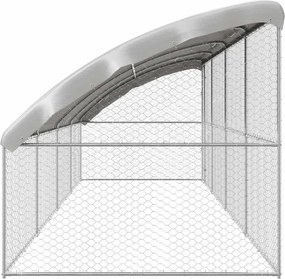 vidaXL Κλουβί Σκύλου 4 pcs Ασημί 8 x 2 x 2 m Γαλβανισμένος χάλυβας