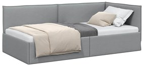 vidaXL Κρεβάτι Γωνίας με κεφαλάρι Ανοιχτό γκρι 90 x 200 cm ύφασμα