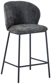 Σκαμπό μπαρ Karg pakoworld γκρι ύφασμα-πόδι μαύρο μέταλλο 49x46x93εκ