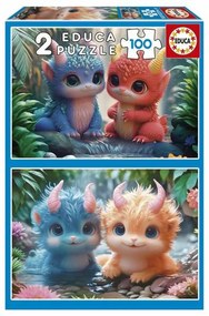 Παζλ Educa Adorable Monsters 100 Τεμάχια (x2)