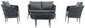 Outdoor Set 4 Pieces with 2-Seater Sofa Larra Fylliana Dark Grey - Anthracite