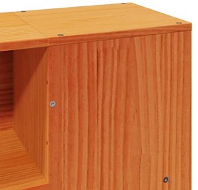 Κρεβάτι Βιβλιοθήκη Χωρίς Στρώμα Καφέ 135x190 εκ Μασίφ Πεύκο - Καφέ