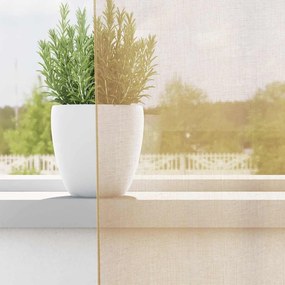 vidaXL Voile κουρτίνες με ροδέλες 2 τεμάχια Χρώμα Άμμου