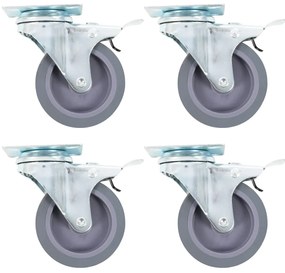 vidaXL Ρόδες Περιστρεφόμενες με Διπλό Φρένο 4 τεμ. 75 χιλ.