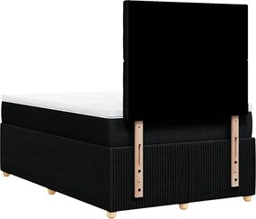 vidaXL Κρεβάτι Boxspring με Στρώμα Μαύρο 120x200 εκ. Υφασμάτινο