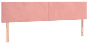 vidaXL Κρεβάτι Boxspring με Στρώμα &amp; LED Ροζ 200x200 εκ. Βελούδινο