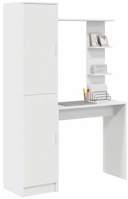 vidaXL Γραφείο με αποθηκευτικό χώρο 2 pcs Λευκό 78.5 x 37 x 154.5 εκ