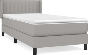 vidaXL Κρεβάτι Boxspring με Στρώμα Ανοιχτό Γκρι 80x200 εκ. Υφασμάτινο