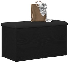 vidaXL Παγκάκι Αποθήκευσης Μαύρο Δρυς 80x40x45 εκ. Μηχανικά Κατασκευασμένο Ξύλο