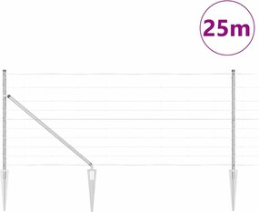 vidaXL Στύλος Περιφράξεων Γαλβανισμένο 25 x 1 m Ατσάλι