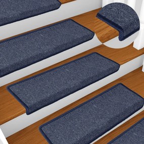 vidaXL Πατάκια Σκάλας Μοκέτα 15 τεμ. Γκρι/Μπλε 65x21x4 εκ.