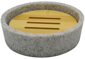 Σαπουνοθήκη 817481 11,3x11,3x2,5cm Grey-Natural Ankor Bamboo-Πολυέστερ