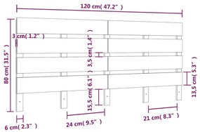 ΚΕΦΑΛΑΡΙ ΚΡΕΒΑΤΙΟΥ 120 X 3 X 80 ΕΚ. ΑΠΟ ΜΑΣΙΦ ΞΥΛΟ ΠΕΥΚΟΥ 821337