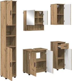 vidaXL Σετ Επίπλων Μπάνιου 5 τμχ. Artisan Δρυς 61 x 35 x 64 εκ.