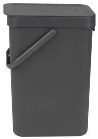 Κάδος διαχωρισμού απορριμμάτων Brabantia Sort&Go 647670, 12 l, Χειρολαβή, Επιτοίχιος, Σκούρο γκρι