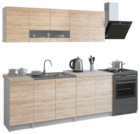 ΣΥΝΘΕΣΗ ΚΟΥΖΙΝΑΣ BENTLEE ΜΕΛΑΜΙΝΗ SONAMA-ΛΕΥΚΟ HM2443 200x46-29,2 εκ. - 0521049 - HM2443